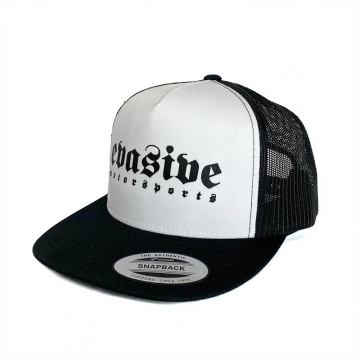 Evasive Motorsports OG Snapback Adjustable Trucker Cap - Black/White