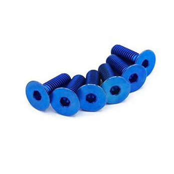 Dress Up Bolts 15mm Titanium Steering Wheel Bolts - Countersunk Design (Blue)