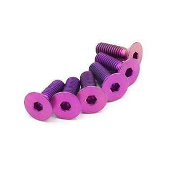 Dress Up Bolts 15mm Titanium Steering Wheel Bolts - Countersunk Design (Purple)